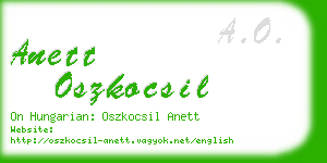 anett oszkocsil business card